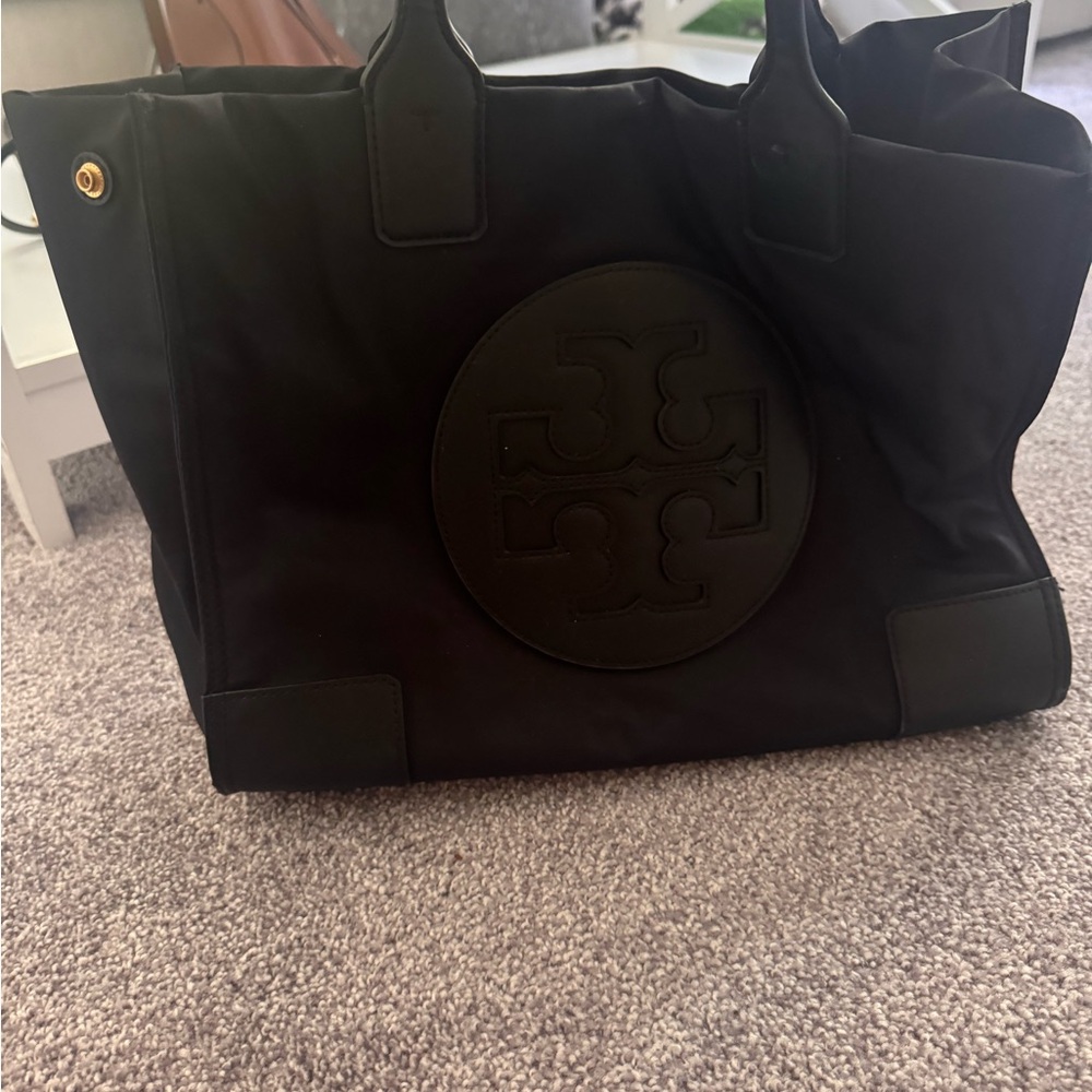 Black Tote Bag with Logo- Tory Burch